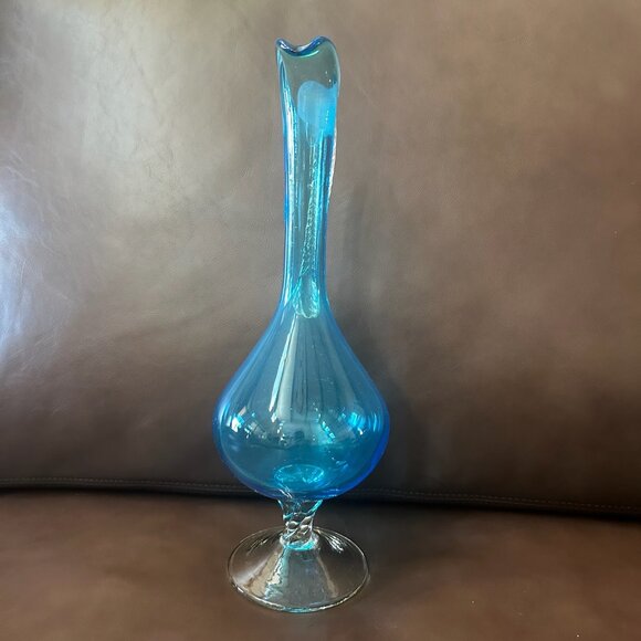 Empoli Vintage Italian Cobalt Blue Pitcher Decanter 13" - Picture 6 of 8